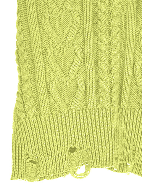Укороченный салатовый свитер с косами, 3 Укороченный салатовый свитер с косами, 3