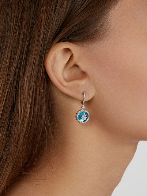 Серьги из белого золота, бриллиантов и кварца, 4