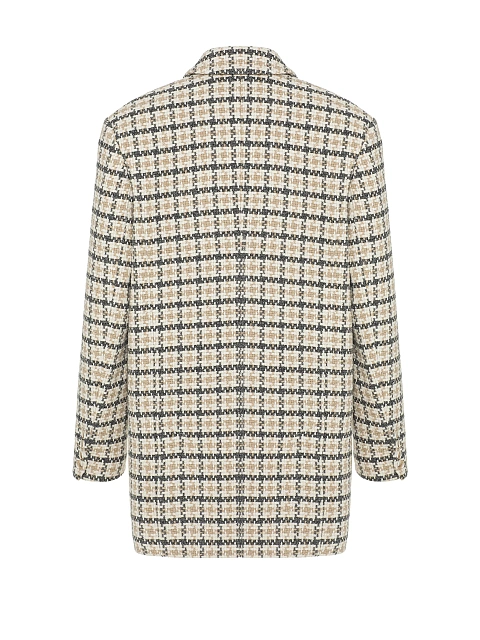 Однобортный жакет из твида в клетку, 2