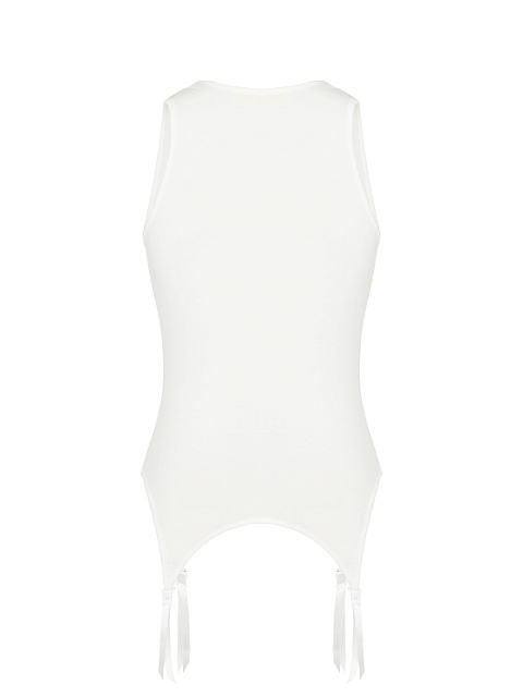 Белая хлопковая майка с фигурным низом, 2