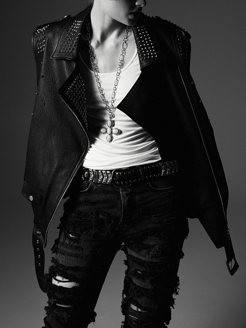 Черные рваные джинсы из хлопка, 6