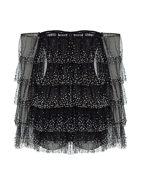 Черное платье-мини со стразами, 6