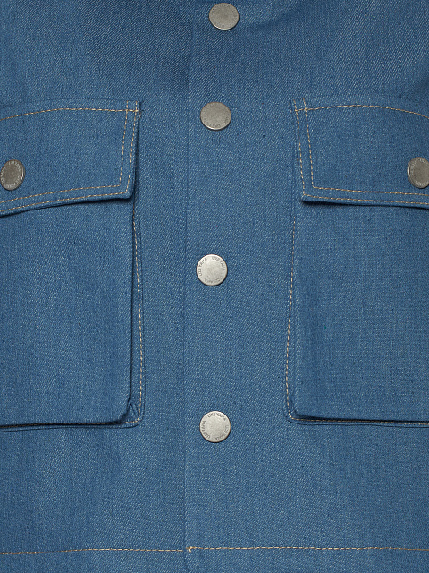 Синий костюм с юбкой-миди из денима, 4 Синий костюм с юбкой-миди из денима, 4