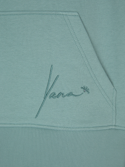 Мятный костюм с вышивкой в тон на рукавах, 3