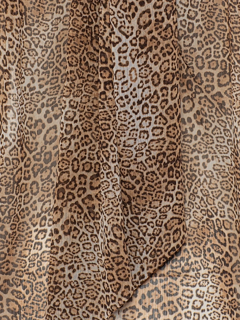 Бежевая блузка из шифона с леопардовым принтом, 3 Бежевая блузка из шифона с леопардовым принтом, 3