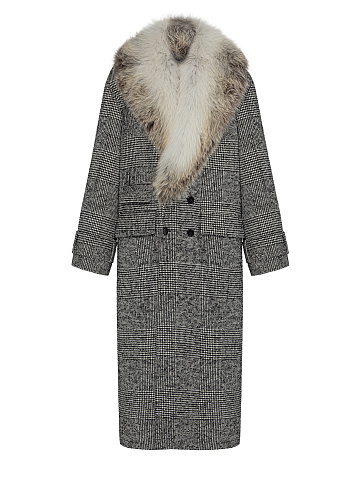 Пальто из шерсти с меховым воротником, 1