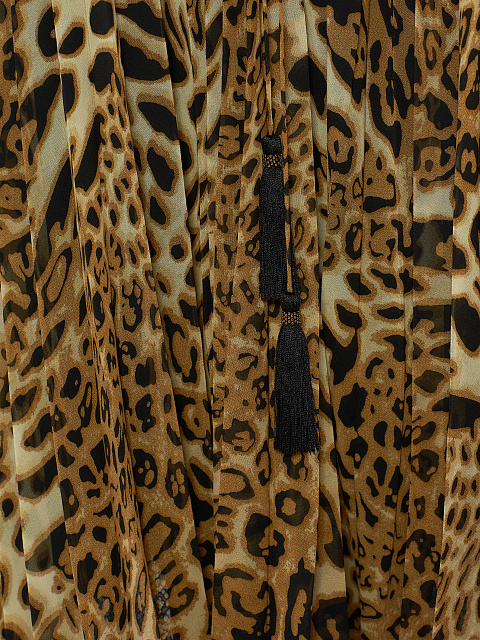 Плиссированное платье-мини с леопардовым принтом и кружевом, 3