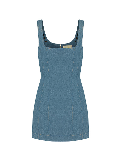 Голубое платье-мини из денима, 1
