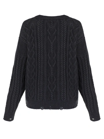 Темно-серый хлопковый свитер с косами, 2