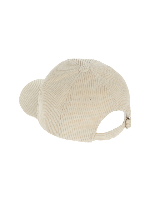 Бежевая кепка из вельвета с вышивкой YD, 3