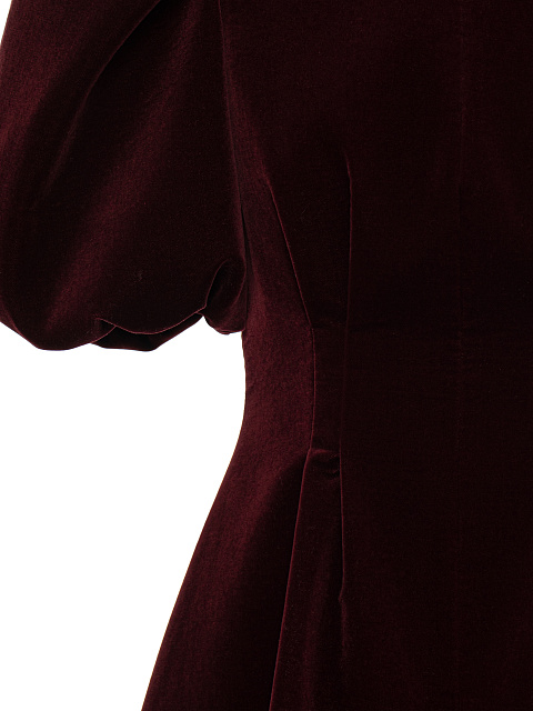 Бордовое платье-мини из бархата с белым кружевом, 3 Бордовое платье-мини из бархата с белым кружевом, 3