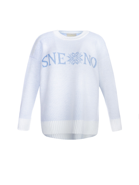 Бело-голубой свитер "Снежно", 1