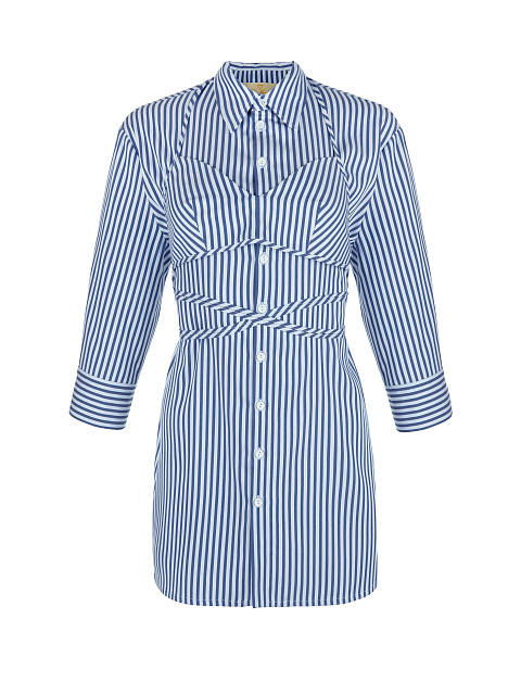 Темно-синий хлопковый сет из бра и рубашки, 2