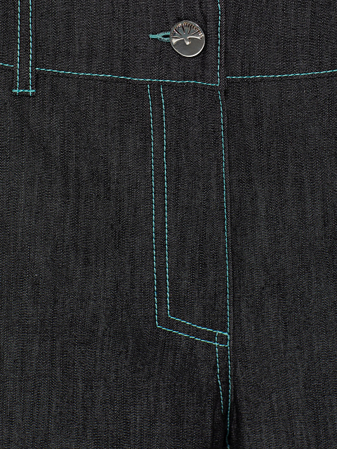 Темно-серые джинсы-клеш с вышивкой на карманах, 3