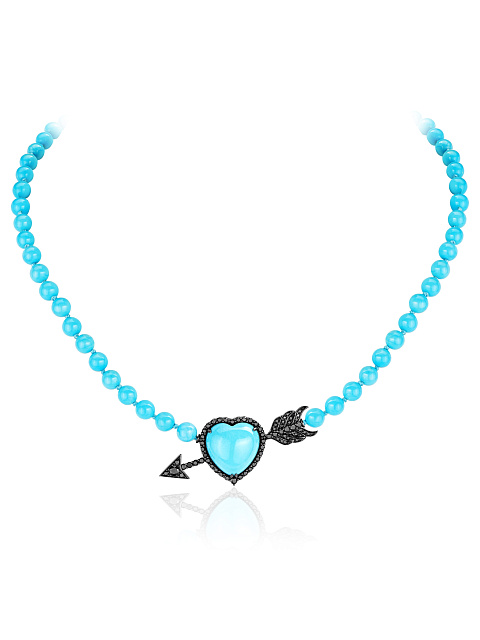 Колье из белого золота с бриллиантами и бирюзой , 1