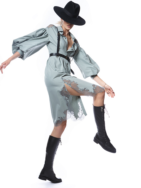 Черные кожаные сапоги на шнуровке, 4 Черные кожаные сапоги на шнуровке, 4