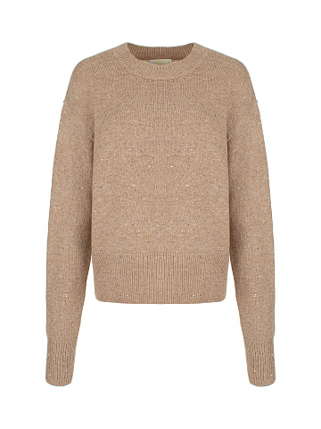 Розово-бежевый джемпер с люрексом и пайетками, 1