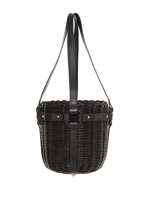 Черная сумка-ведро с кожаной отделкой, 2 Черная сумка-ведро с кожаной отделкой, 2