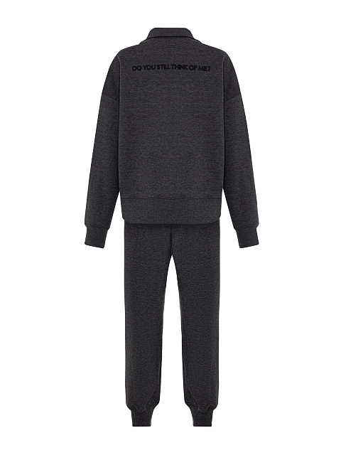 Мужской темно-серый спортивный костюм с вышивкой, 2