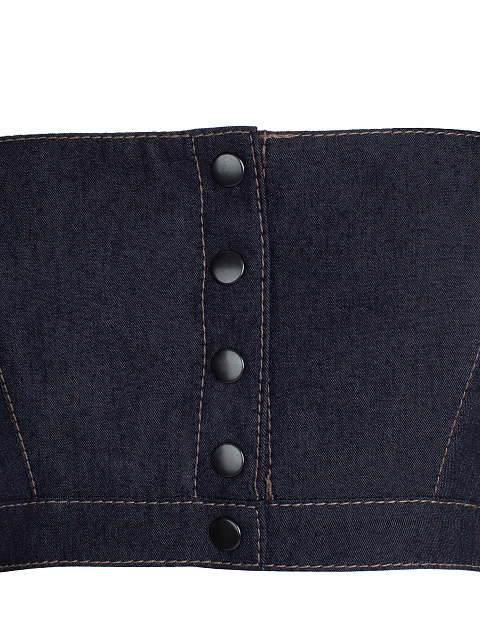 Темно-синий костюм из джинсовой ткани, 3