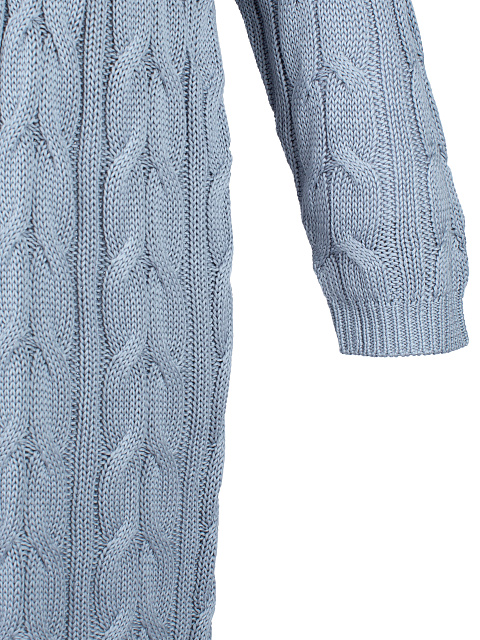 Голубой вязаный кардиган из тенсела и шелка, 3