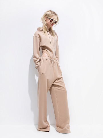 Бежевые спортивные брюки из футера, 2