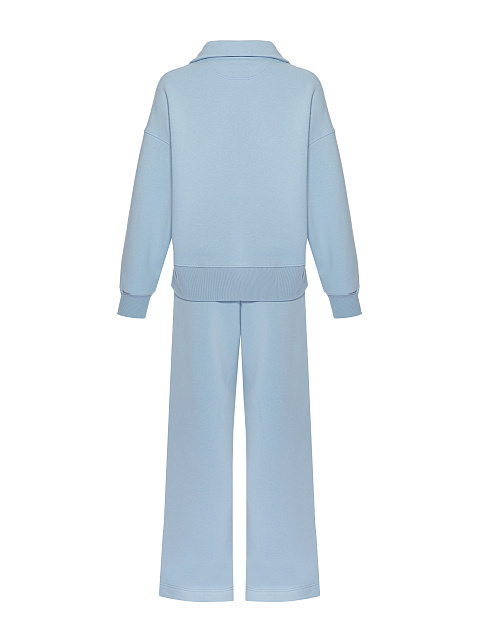 Голубой монохромный трикотажный костюм с вышивкой, 3 Голубой монохромный трикотажный костюм с вышивкой, 3