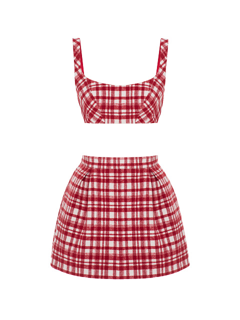 Красно-белый комплект в клетку, 1