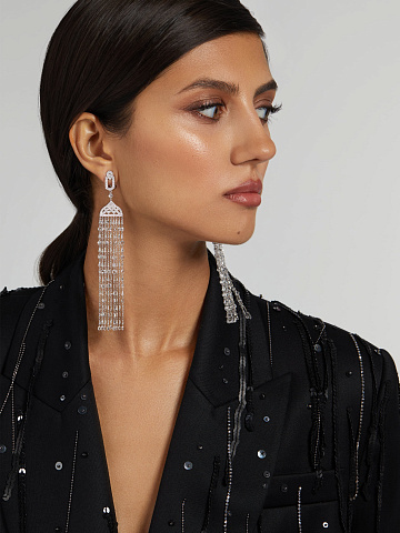 Серьги из белого золота с бриллиантами огранки «роза», 2 Серьги из белого золота с бриллиантами огранки «роза», 2