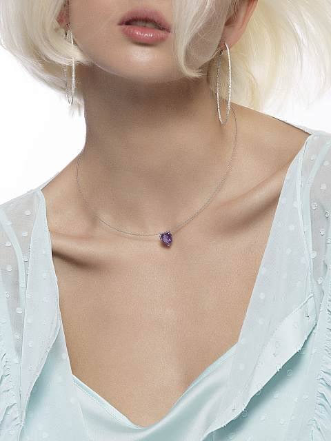 Хупсы из белого золота с бриллиантами, 3 Хупсы из белого золота с бриллиантами, 3