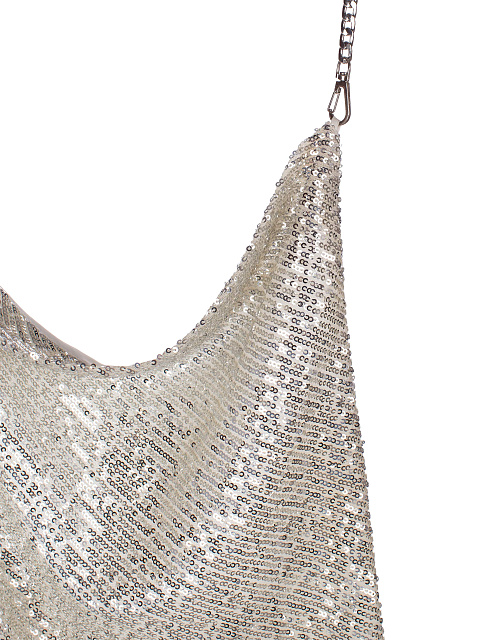 Серебристое платье-мини в пайетках, 3