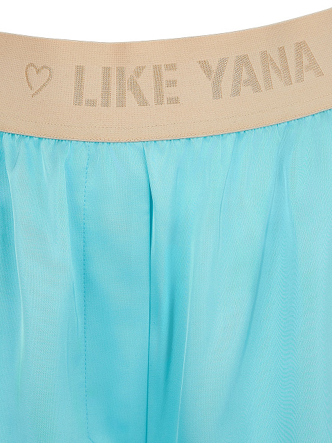 Бирюзовая шелковая пижама с белым кантом, 6 Бирюзовая шелковая пижама с белым кантом, 6