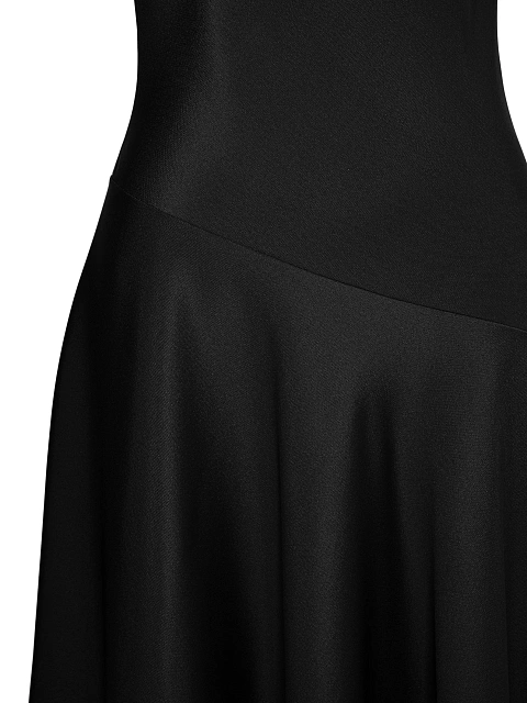 Черное платье-миди из шелка с асимметричной юбкой, 3 Черное платье-миди из шелка с асимметричной юбкой, 3