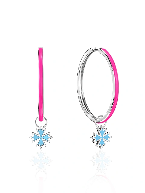 Средние хупсы из белого золота с эмалью Tutti Frutti Color, 4 Средние хупсы из белого золота с эмалью Tutti Frutti Color, 4