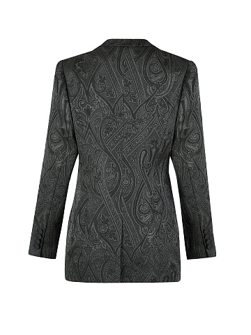 Черный жаккардовый жакет с люрексом, 2