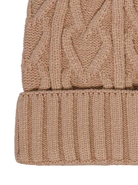 Коричневая вязаная шапка с косами, 2