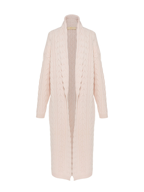 Вязаное кашемировое пальто светло-розового цвета, 1 Вязаное кашемировое пальто светло-розового цвета, 1