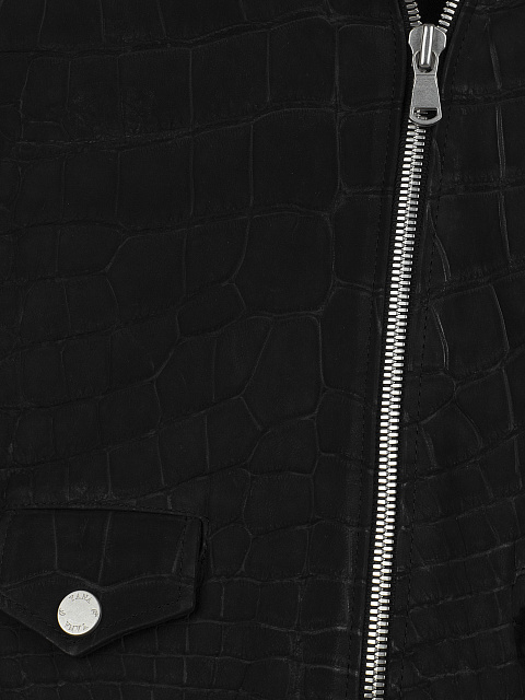 Черная косуха из кожи крокодила, 4