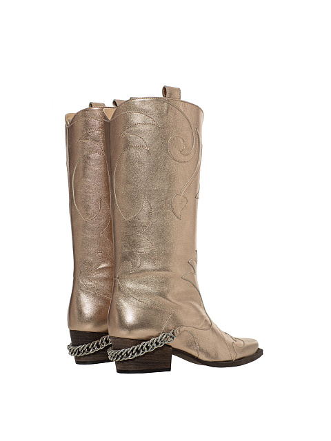 Золотые казаки из кожи с цепочкой, 3