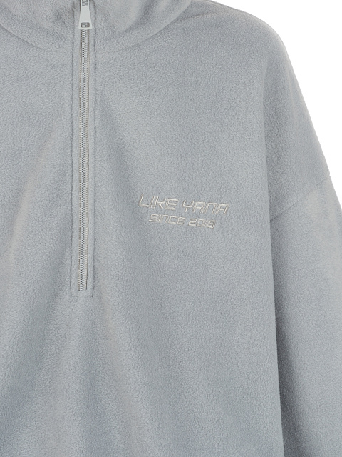 Светло-серый мужской флисовый спортивный костюм с вышивкой, 4