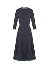 Темно-синее платье-миди в горошек Темно-синее платье-миди в горошек
