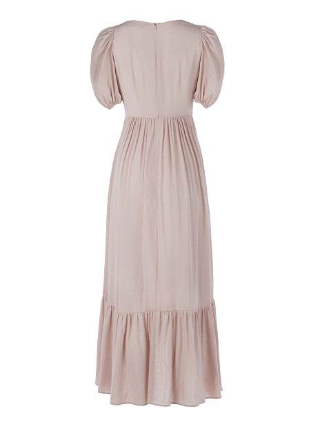 Розовое платье из хлопка с завязкой на груди, 2