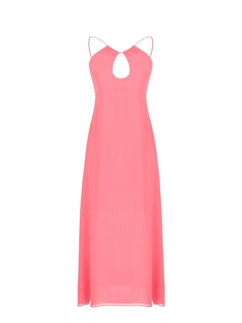 Розовое платье-миди из шифона, 1