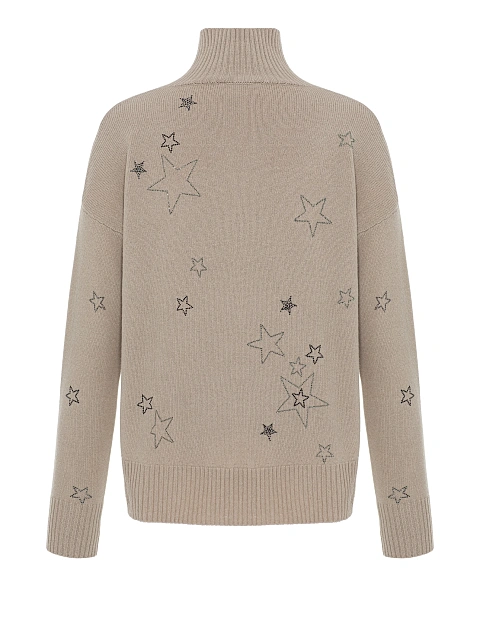 Бежевый кашемировый свитер со звездами, 2