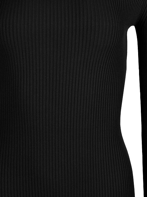 Черное трикотажное платье-макси с вырезом, 3