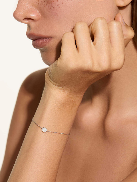 Браслет из белого золота с перламутром, 3 Браслет из белого золота с перламутром, 3