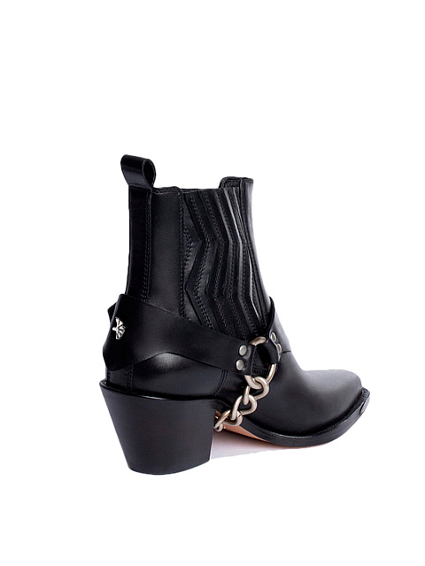 Черные кожаные казаки с цепью, 2 Черные кожаные казаки с цепью, 2