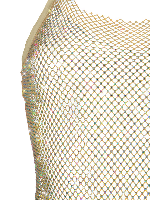 Золотое платье из сетки в стразах, 3