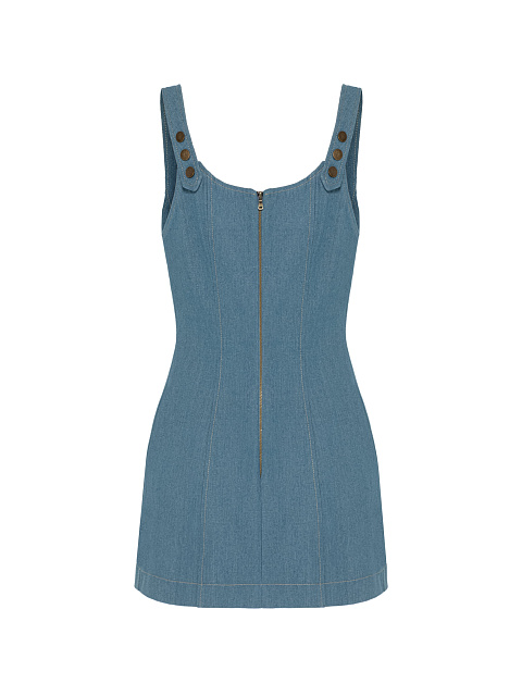 Голубое платье-мини из денима, 2