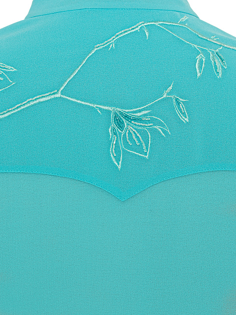 Бирюзовая блузка из шифона с вышивкой, 4 Бирюзовая блузка из шифона с вышивкой, 4